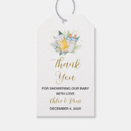 ツインボーイズ赤ちゃんシャワーありがとうラベル ギフトタグ