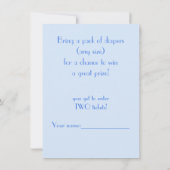 ツインボーイズ赤ちゃんシャワーおむつラッフルチケット 招待状 (裏面)