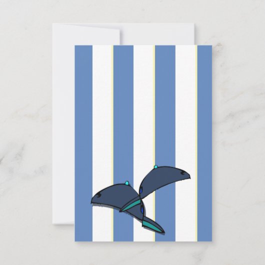 ツインボーイズ赤ちゃんシャワー招待状イン青/黄 招待状 (裏面)