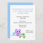 ツインボーイズ赤ちゃんシャワー招待状 招待状 (正面/裏面)