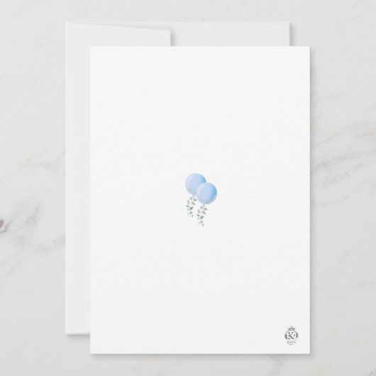 ツインボーイズ赤ちゃんシャワー編集可能招待状 招待状 (裏面)