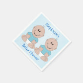 ツインボーイズ赤ちゃんシャワー スタンダードカクテルナプキン (角)