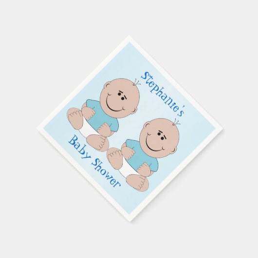 ツインボーイズ赤ちゃんシャワー スタンダードカクテルナプキン (角)