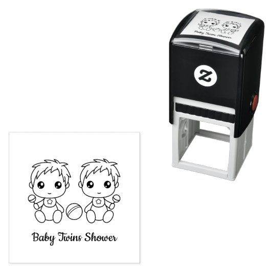 ツインボーイズ赤ちゃんシャワー セルフインキングスタンプ (インサイチュ)