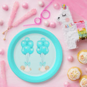 ツインボーイズ赤ちゃんシャワー ペーパープレート (パーティー)