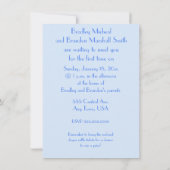 ツインボーイズ赤ちゃんシャワー 招待状 (裏面)