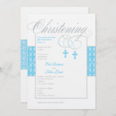ツインボーイズ《キリスト教》洗礼式や命名式招待状 招待状 (正面/裏面)