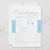 ツインボーイズ《キリスト教》洗礼式や命名式招待状 招待状 (正面)