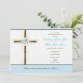 ツインボーイズ《キリスト教》洗礼式や命名式/洗礼招待状 招待状 (スタンド正面)