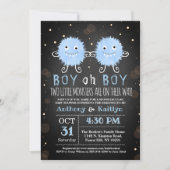 ツインボーイズ「リトルモンスターズ」ハロウィーンベビーシャワー 招待状 (正面)