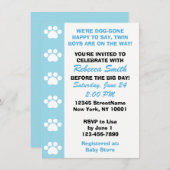 ツインボーイズ – 犬をテーマにしたベビーシャワー招待状 招待状 (正面/裏面)