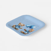 ツインボーイテディベアが水玉模様 ペーパープレート (傾斜あり)