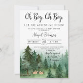 ツインボーイディアウッドランドオーボーイベビーシャワー 招待状 (正面)