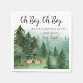 ツインボーイディアウッドランドベビーシャワー スタンダードカクテルナプキン (正面)