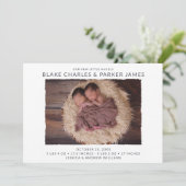 ツインボーイフォト誕生 案内状 (スタンド正面)