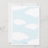 ツインボーイブルーキャリッジハッピーベビーシャワー 招待状 (裏面)