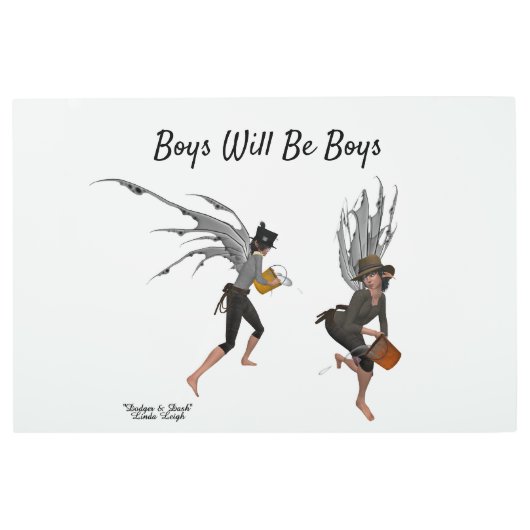 ツインボーイレイン妖精の国メタルウォールアート メタルプリント (正面)