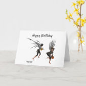 ツインボーイレイン妖精の国誕生日グリーティングカード カード (黄色い花)