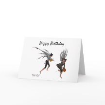 ツインボーイレイン妖精の国誕生日グリーティングカード