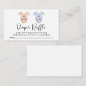 ツインボーイ女の子ベビーシャワーおむつラッフル エンクロージャーカード (正面/裏面)