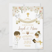 ツインボーイ祈ガール初の聖餐式フローラ 招待状 (正面)