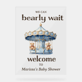 ツインボーイ赤ちゃんシャワー歓迎アクリルサイン アクリルサイン