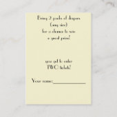 ツインボーイ&ガールおむつラッフルチケット エンクロージャーカード (裏面)