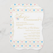 ツインボーイ&ガールファーストコミュニオン招待状 招待状 (正面/裏面)