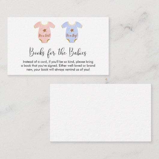 ツインボーイ・ガールベビー・シャワー エンクロージャーカード (正面/裏面)