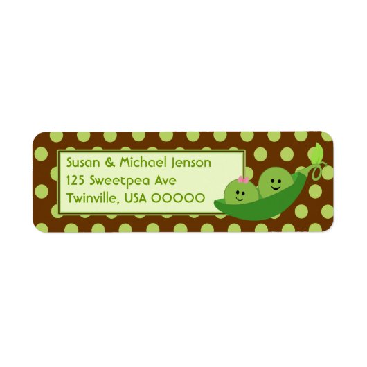 ツインボーイ&ガール差出人住所ラベル ラベル (正面)