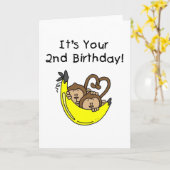 ツインボーイ・モンキーズ2回目の誕生日 カード (黄色い花)