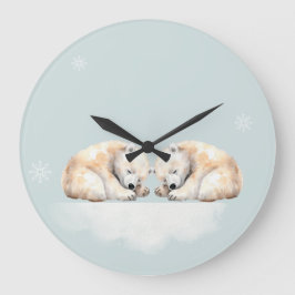 ツインポーラベア子供部屋 ラージ壁時計
