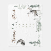 ツインマイルストーンウォーターカラー森林林 フリースブランケット (正面)