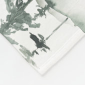 ツインマイルストーンウォーターカラー森林林 フリースブランケット (角)