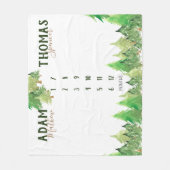 ツインマイルストーンウッドランドベビー成長トラッカーno-bg フリースブランケット (正面)