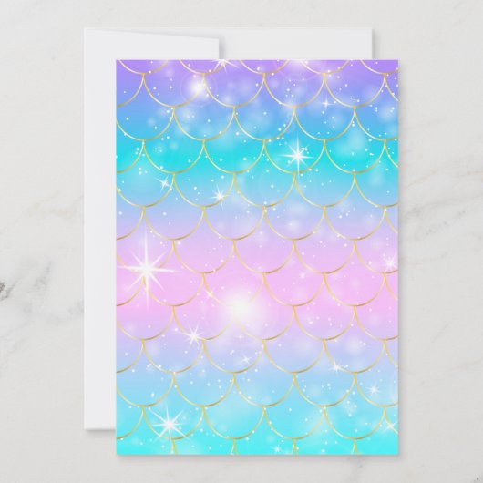 ツインマーメイドガールズ誕生日アンダーザシーパーティー 招待状 (裏面)