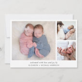 ツインミニマルフォトコラージュ誕生 案内状 (裏面)