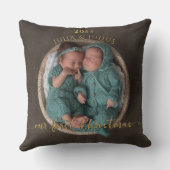 ツインミニマルベビー名誕生統計フォトキープサケ クッション (裏面)