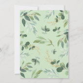 ツインモダンゾウの緑の赤ちゃんシャワー(郵便) 招待状 (裏面)