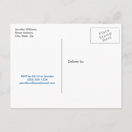 ツインモンスターズ誕生日パーティーポストカード招待状 インビテーションポストカード (裏面)