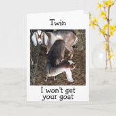 ツインヤギが双子のおもしろいを作る»ハッピーバースデー カード (黄色い花)