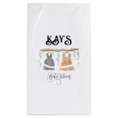 ツインユニセックスグリーンリーフローラベビーシャワー スモールペーパーバッグ (裏面)