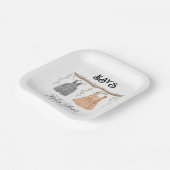 ツインユニセックスグリーンリーフローラベビーシャワー ペーパープレート (傾斜あり)