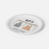 ツインユニセックスグリーンリーフローラベビーシャワー ペーパープレート (アングル)