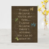 ツインユーモアフローラグリッター誕生日 カード (黄色い花)