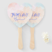 ツインラブベビーシャワー ハンドファン (正面&裏面)