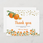 ツインリトルかわいこちゃんオレンジサンキューカード サンキューカード (正面/裏面)