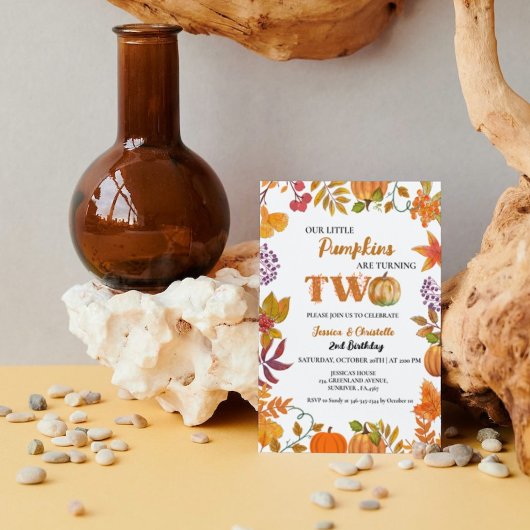 ツインリトルパンプキンが2歳になる お誕生日 招待状