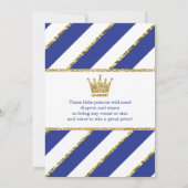 ツインリトルプリンセスシャワー招待状フェイクグリッター 招待状 (裏面)