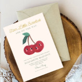 ツインリトル甘いさくらんぼベリーベビーシャワー 招待状